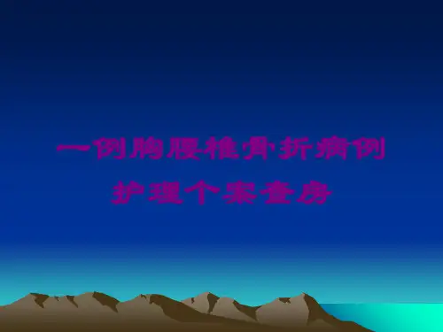 一例胸腰椎骨折病例护理个案查房课件