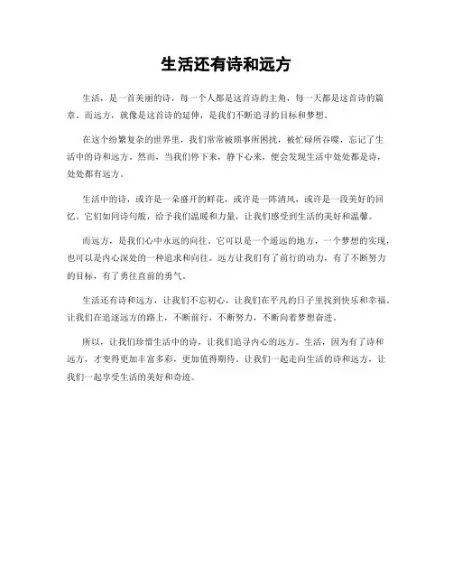 生活还有诗和远方
