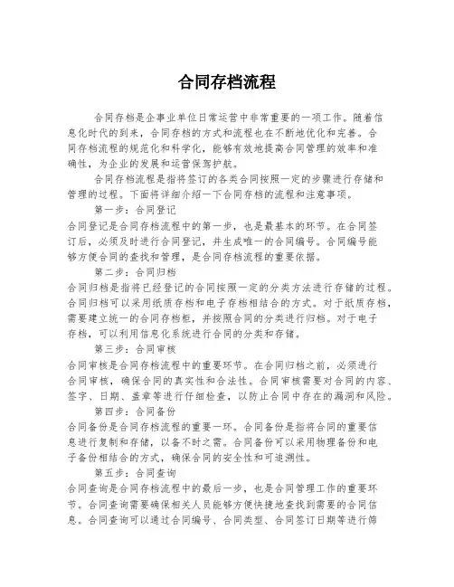 合同存档流程