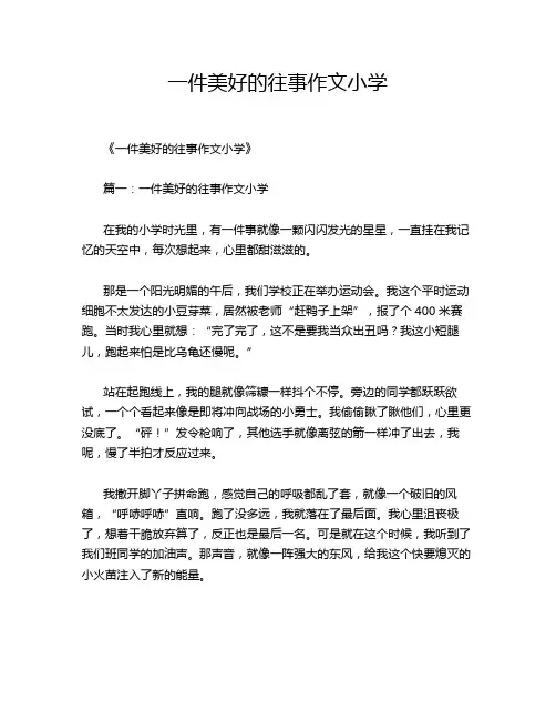 一件美好的往事作文小学