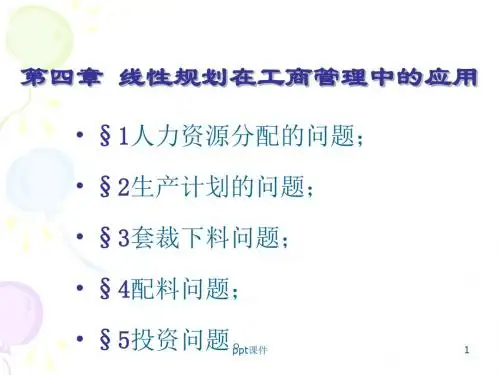 管理运筹学--线性规划在工商管理中的应用  ppt课件