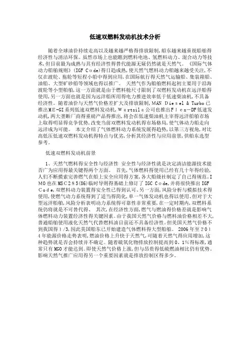 低速双燃料发动机技术分析