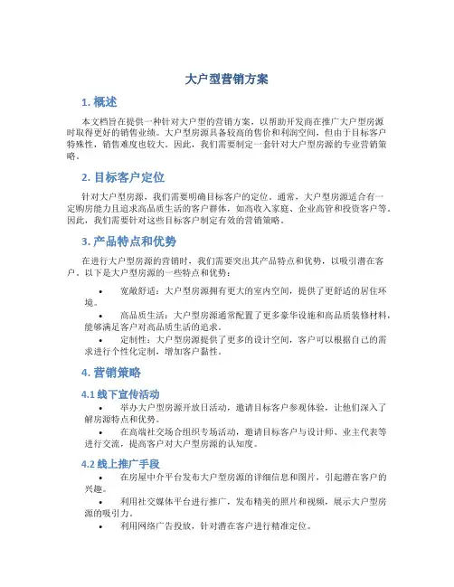 大户型营销方案