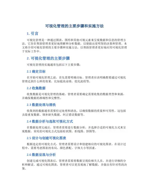 可视化管理的主要步骤和实施方法