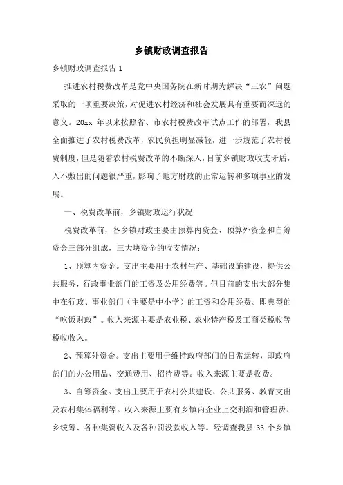 乡镇财政调查报告