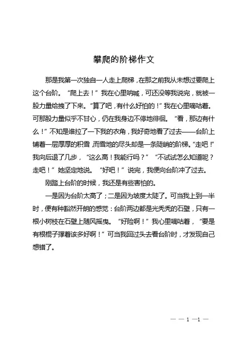 攀爬的阶梯作文