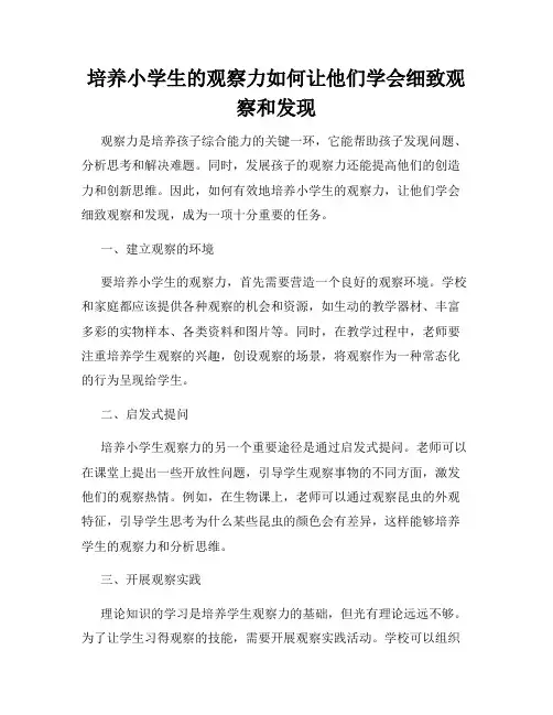 培养小学生的观察力如何让他们学会细致观察和发现