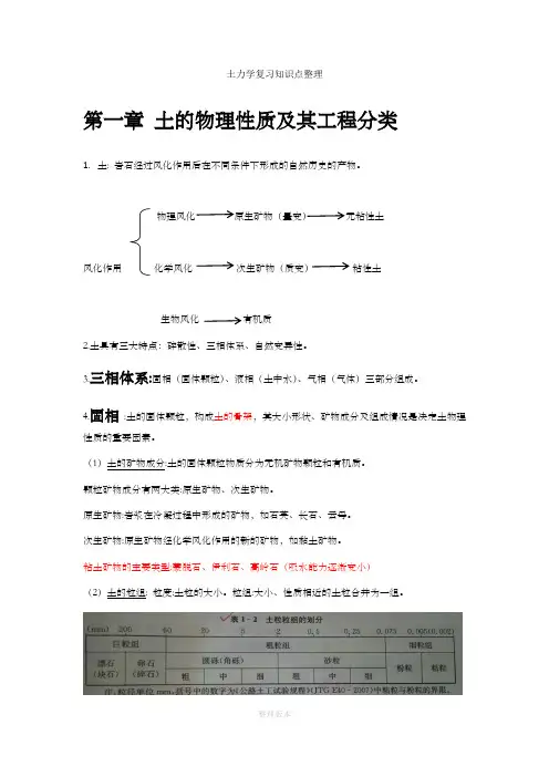 土力学复习知识点整理