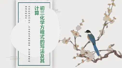 初三化学方程式的写法及其计算