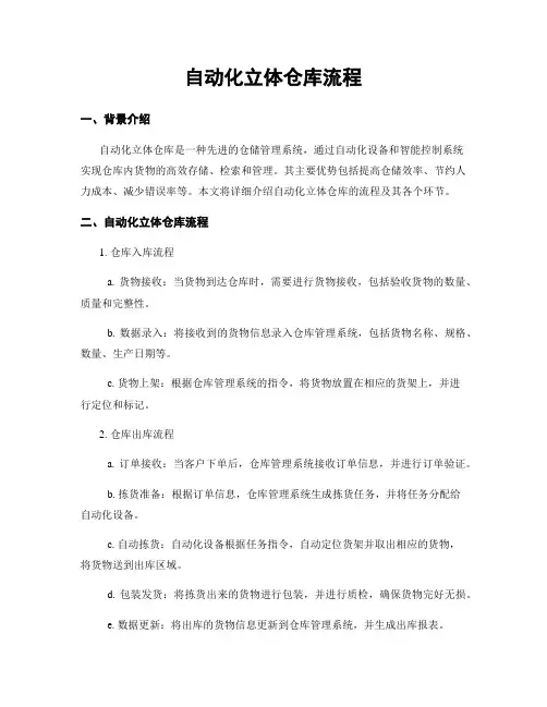 自动化立体仓库流程