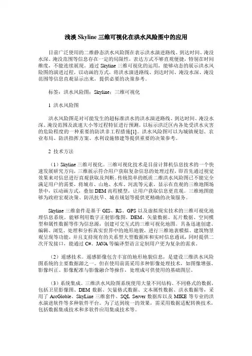 浅淡Skyline三维可视化在洪水风险图中的应用