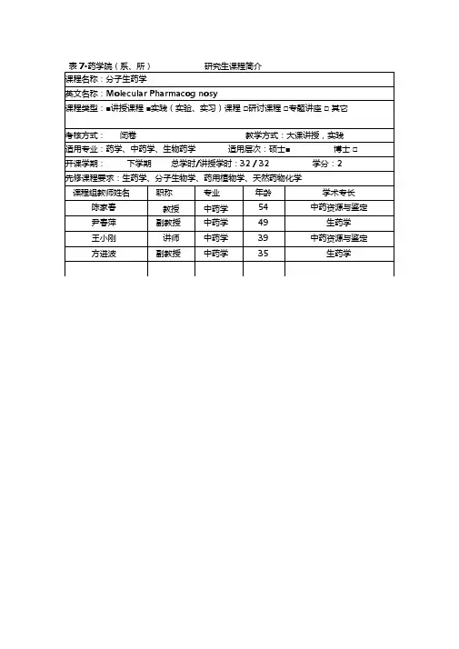 分子生药学