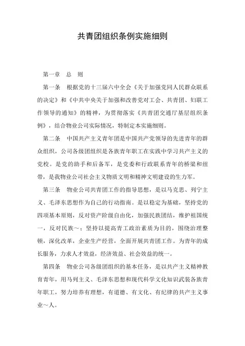 2019年共青团组织条例实施细则