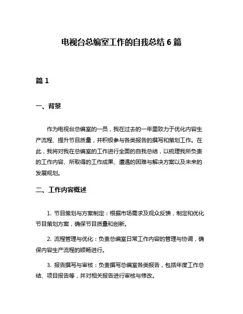 电视台总编室工作的自我总结6篇