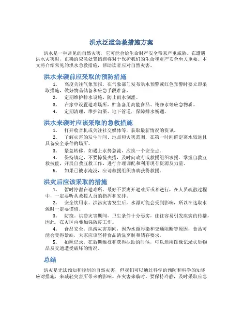 洪水泛滥急救措施方案