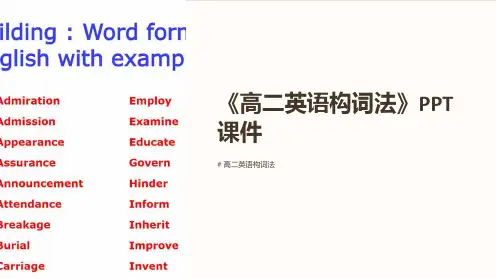 《高二英语构词法》课件