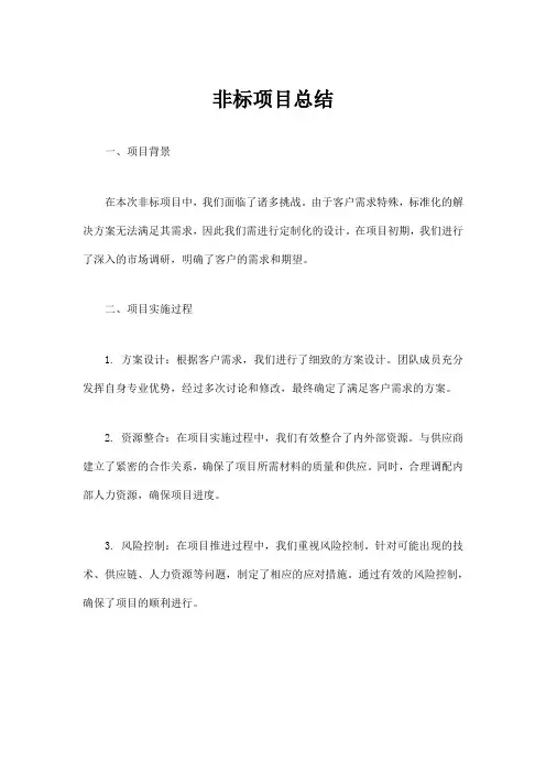 非标项目总结