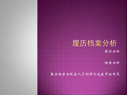 履历档案分析教材(PPT-53张)