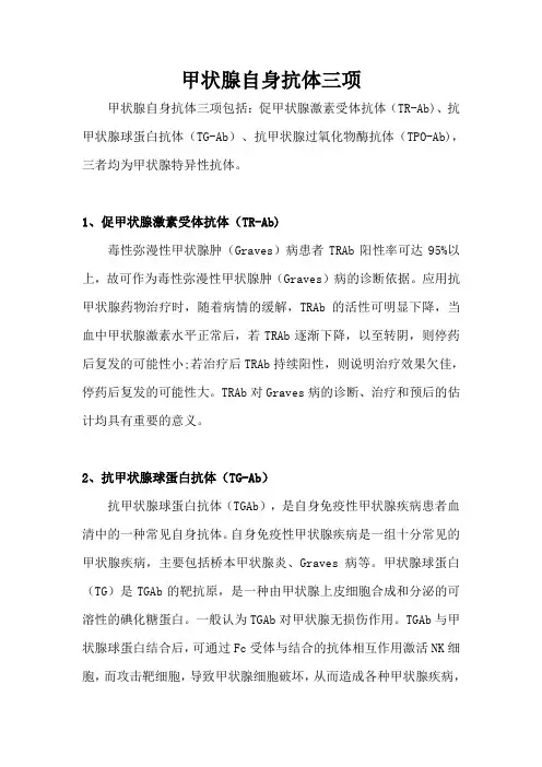 甲状腺自身抗体三项临床意义