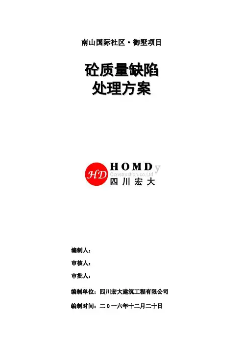 砼质量缺陷处理方案分析