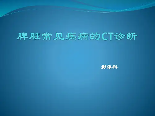 脾脏常见疾病CT诊断