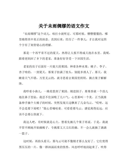 关于未雨绸缪的语文作文