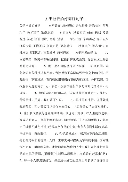关于挫折的好词好句子