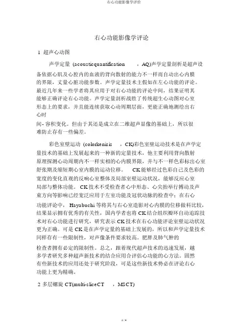 右心功能影像学评价