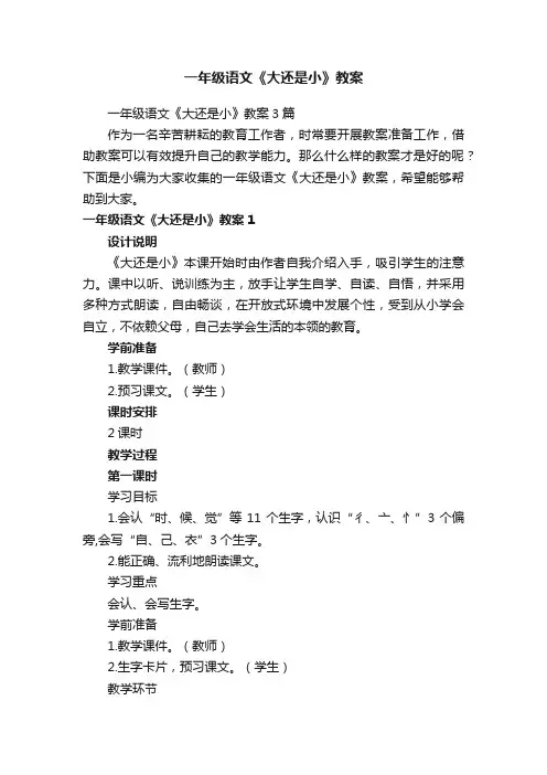 一年级语文《大还是小》教案