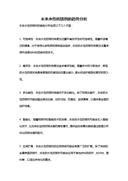 未来水性防锈剂的趋势分析
