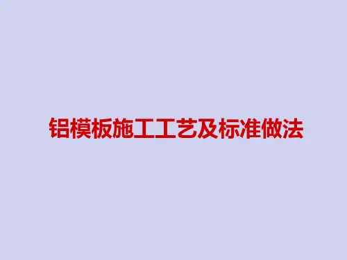 铝模板施工工艺及标准做法培训讲义