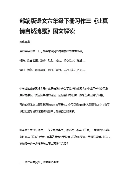 部编版语文六年级下册习作三《让真情自然流露》图文解读