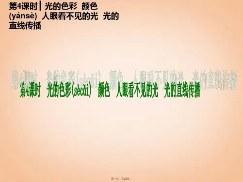 中考物理第一轮夯实基础《第4课时 光的色彩 颜色 人眼看不见的光 光的直线传播》(课本回归+考点聚焦