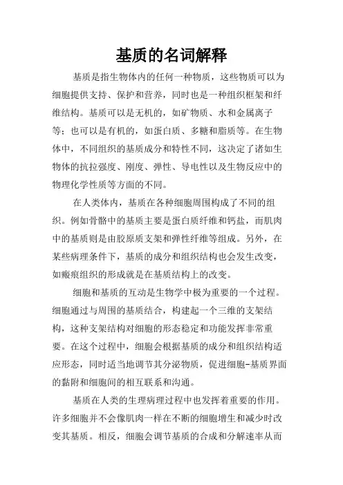 基质的名词解释