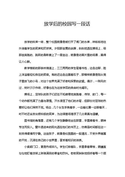 放学后的校园写一段话