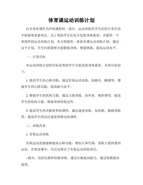 体育课运动训练计划