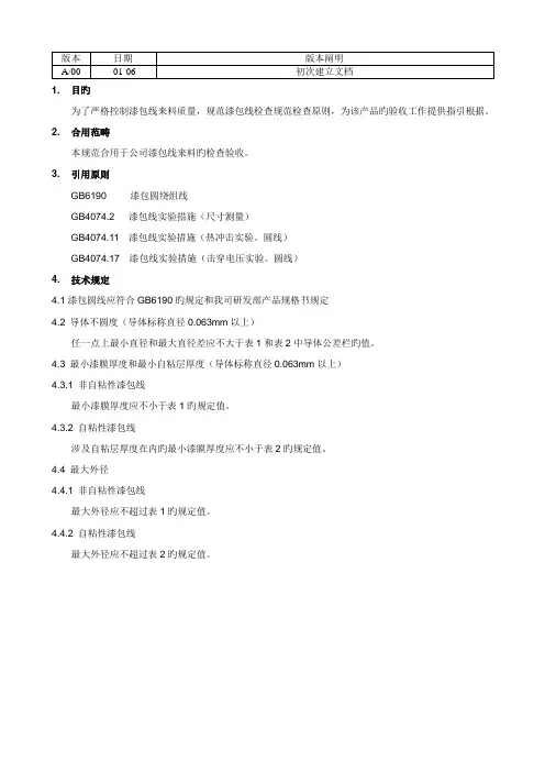 漆包线检验规范