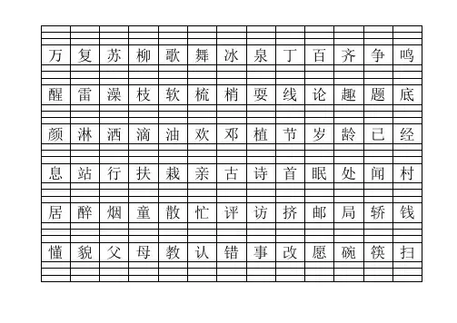 一年级下册看字写拼音生字表 