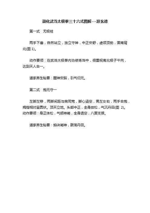 简化武当太极拳三十六式图解---游玄德