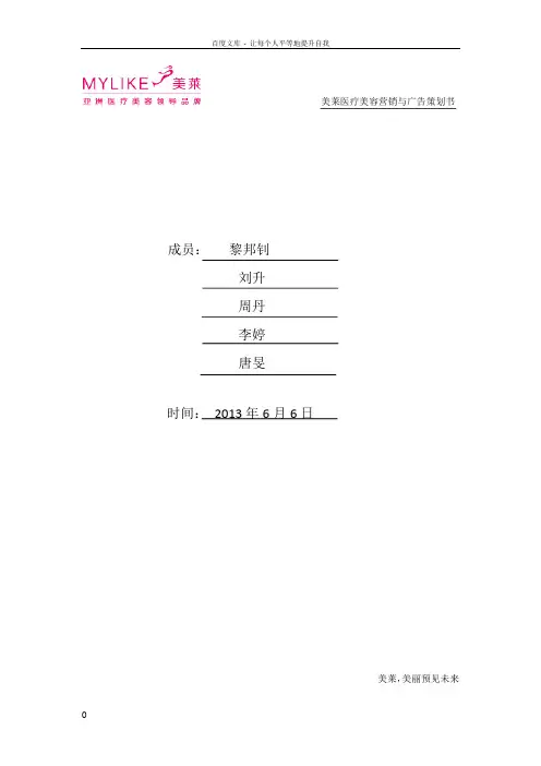 美莱医疗美容营销与广告策划书
