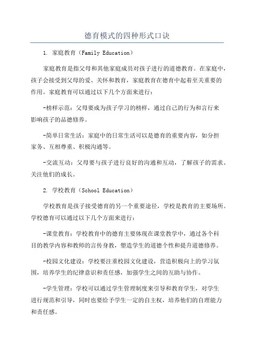 德育模式的四种形式口诀
