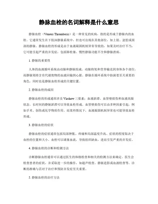 静脉血栓的名词解释是什么意思