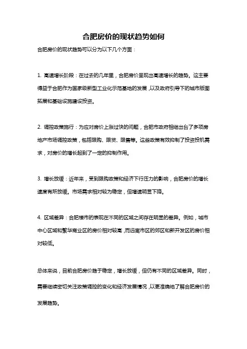 合肥房价的现状趋势如何