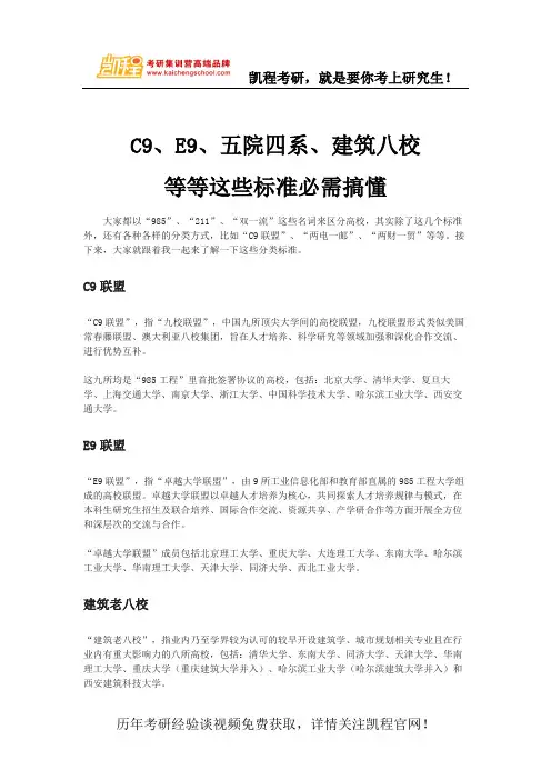 C9、E9、五院四系......这些你都懂吗？
