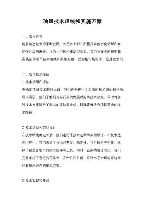 项目技术路线和实施方案