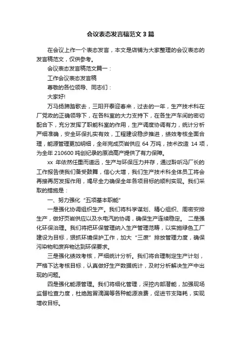会议表态发言稿范文3篇