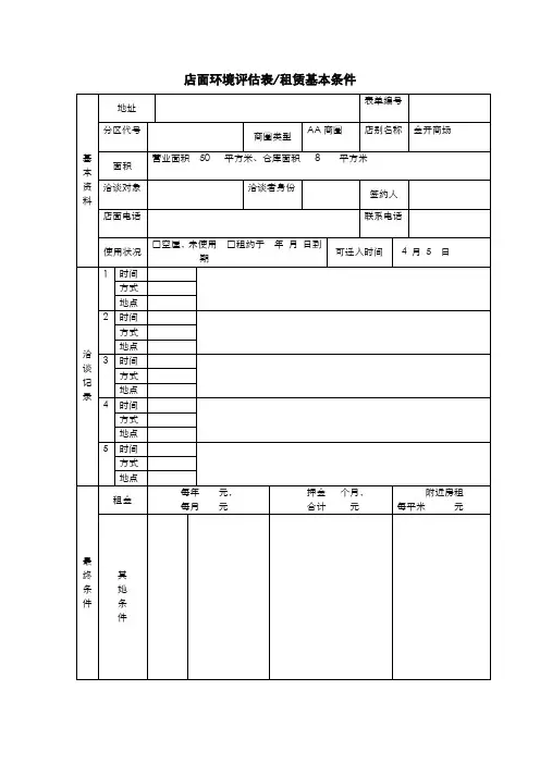 开店评估报告