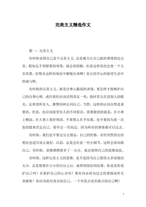 完美主义精选作文