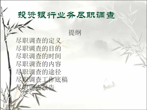 投资银行业务尽职调查 PPT