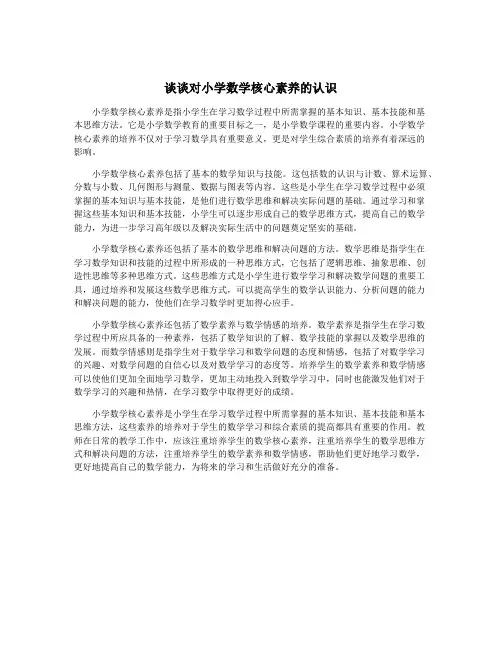 谈谈对小学数学核心素养的认识